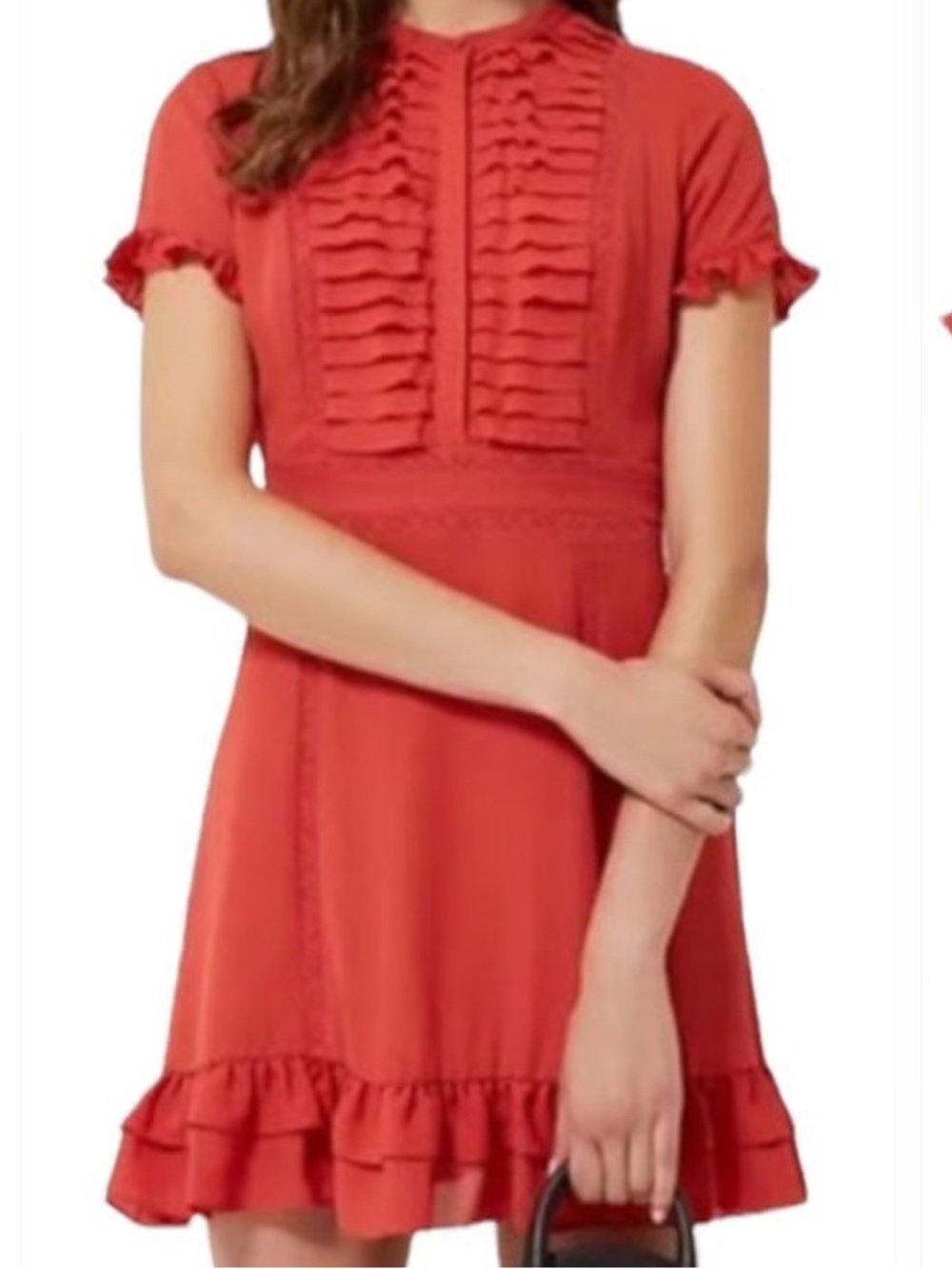 Rebecca Minkoff Ariel Women's Red Ruffle Hem Dress Size 00